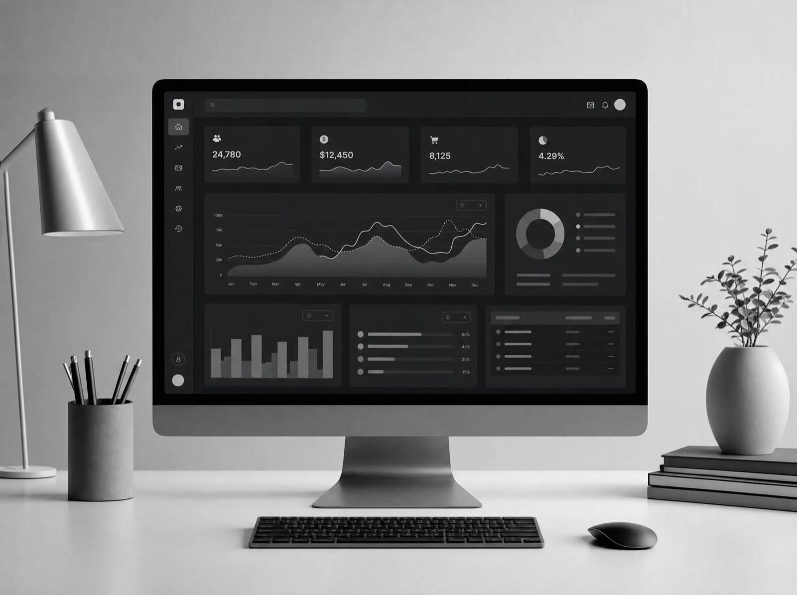 Atlas analytics dashboard on a desktop monitor